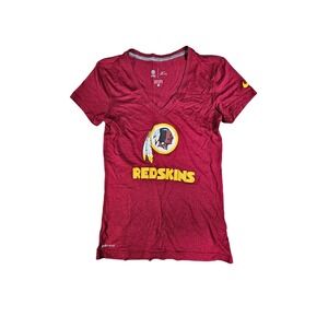 Nike womens nfl Washington redskins vneck logo football tshirt xs